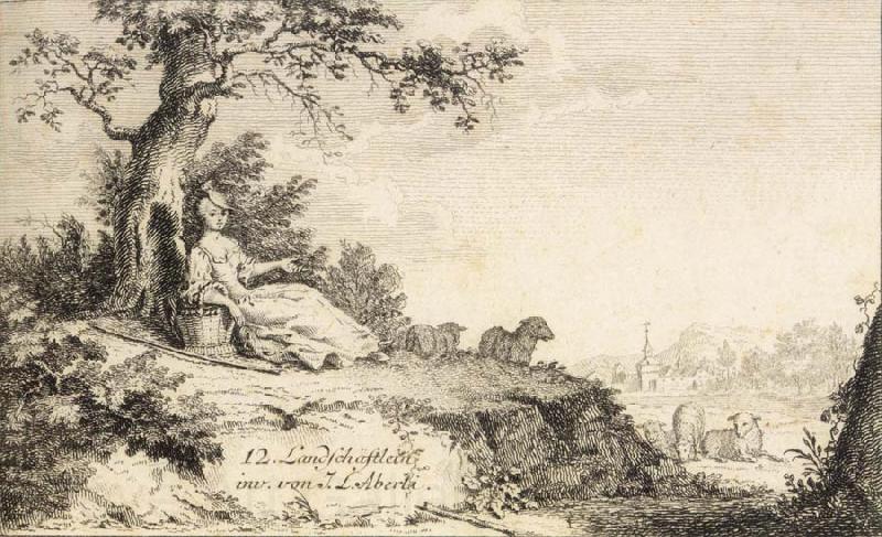 Johann Ludwig Aberli Title leaf of the album 12 landscapes